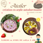 atelier création en argile autodurcissante le 19 avril